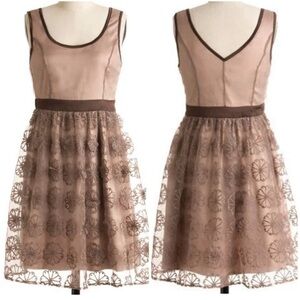 RYU for Modcloth Chestnut Roasting Dress Mocha/Cocoa Brown Medium Homecoming